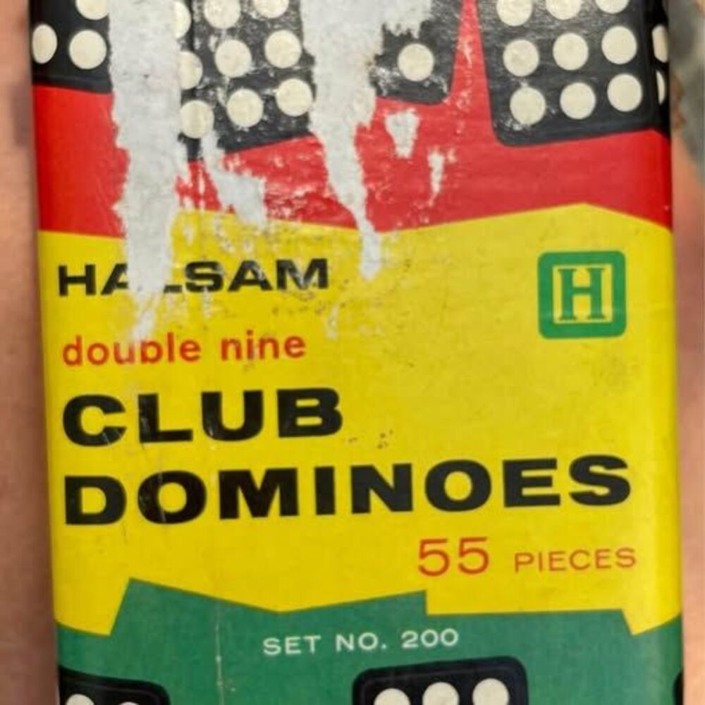 Vintage Halsam 55 Pc Double-Twelve Club Dominoes Complete Set No 200